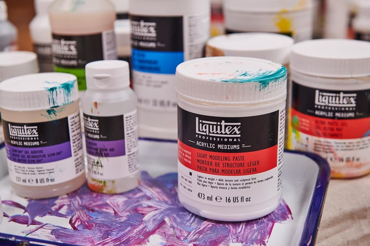 Liquitex acrylic medium jar texture close up
