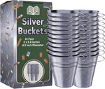 Black Bucket, Black Metal Bucket, Small Pail, Mini Tin Container, 5 Inch | Houseables 12PK Galvanized Pail, Metal Pale, with Handle, Tin Cans for Crafts, Party Favor, Candy, Flower, Decorative, Little - Image 11