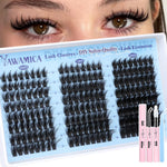 Volume Lash Clusters with Bottom Lashes Wispy Fluffy Eyelash Clusters Manga Lashes Clusters with Spikes 14-24mm Long 260D Thick Cluster Eyelash Extensions D Curl 236pcs Individual Lashes by Yawamica - Image 9