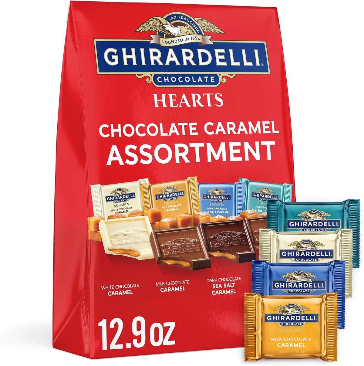 GHIRARDELLI Premium Chocolate Assortment SQUARES, 5.3 oz Bag Variety of Individually Wrapped Milk, Dark, and Mint Chocolates - Image 15