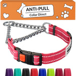 CollarDirect Martingale Dog Collar Heavy Duty Nylon Slip Collars for Small Medium Large Dogs [Stainless Steel Chain and Quick Release Buckle, Reflective, Black, S, 12"-15"] - Image 9
