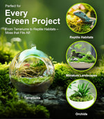 Educational display of sheet moss and sphagnum moss textures