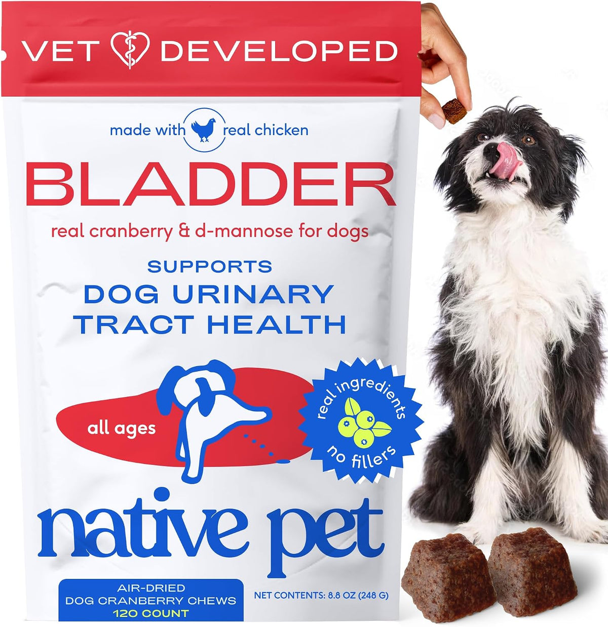 Native Pet Dog UTI Treatment - Cranberry Supplement for Dogs - Supports Normal Bladder Function, Urinary Tract & Kidney Health - Real Cranberry Extract, D-Mannose & Probiotics - Air-Dried - 60 Chews - Image 11
