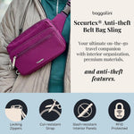 Baggallini Securtex Anti-Theft Belt Bag side angle