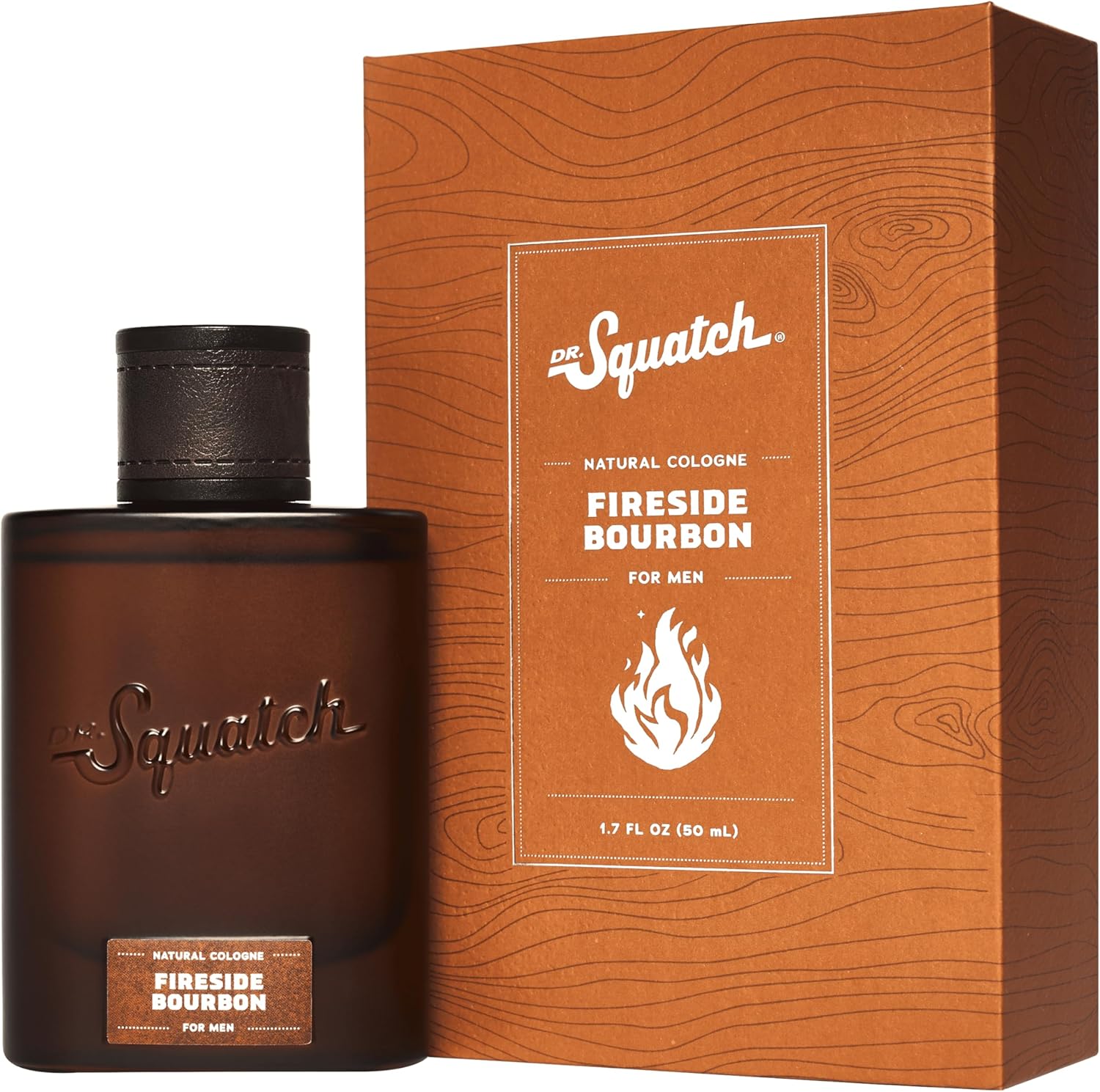 Dr. Squatch Natural Cologne for Men Fireside Bourbon front view of bottle