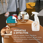 Using Zero Odor spray on a carpet stain for odor removal