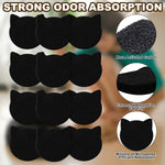 Universal stick on carbon replacement pads for premium pet odor control inside hooded litter trays