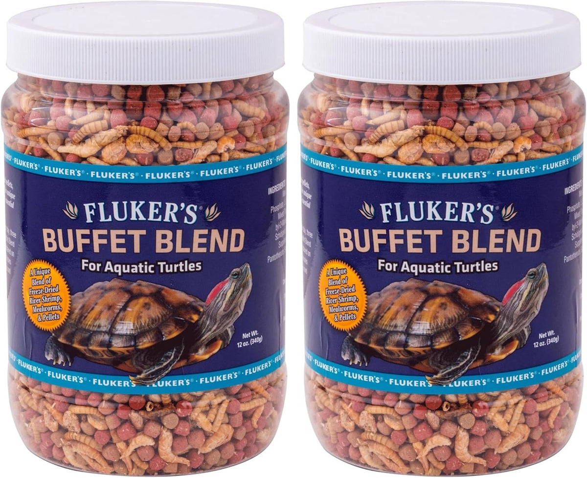 Fluker's aquatic turtle food pellets and dried insects for healthy shell development