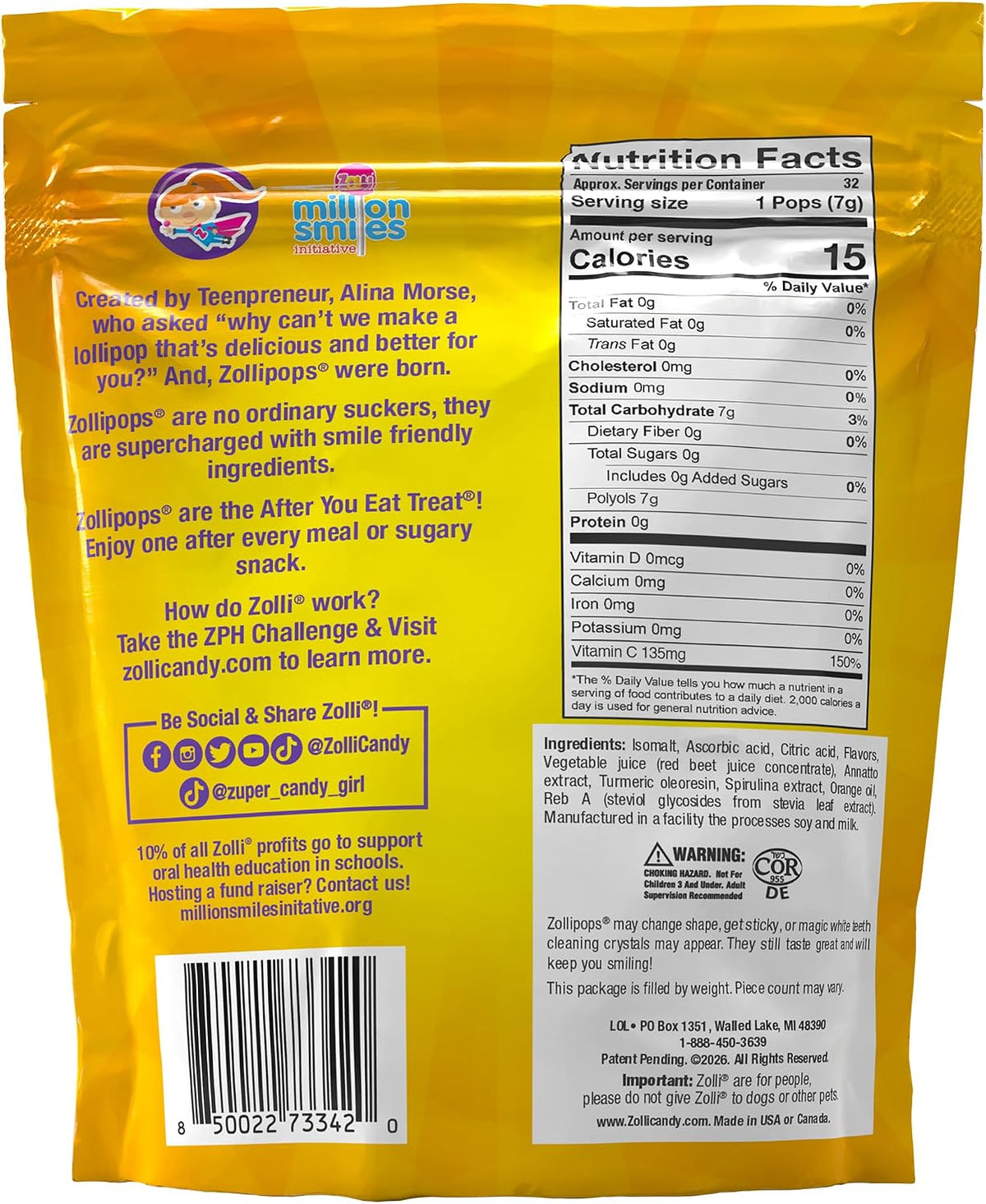 Zollipops dye free sugar free lollipops spread out showing natural fruit color variations