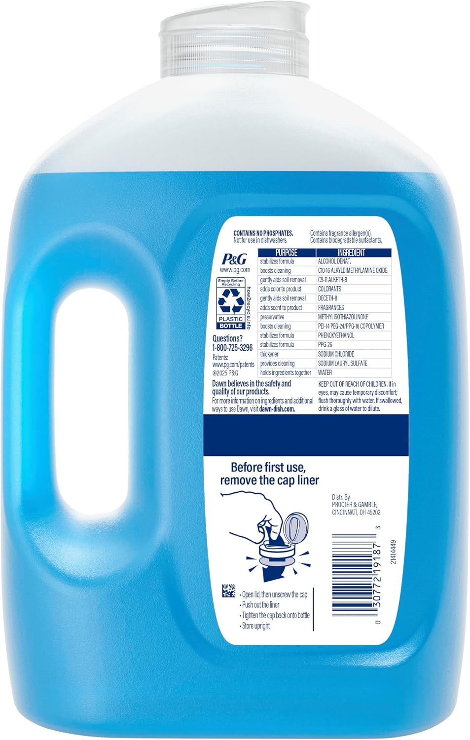 Dawn Ultra Dish Soap Refill Jug, Large Size Original Blue Liquid Dishwashing Detergent, Powerful Dish Soap for Grease, 51.5 oz - Image 10