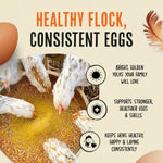 Back label of Roosty's Gold Dust showing full ingredients list and feeding instructions