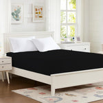Hotella King Size Fitted Sheet Black front view