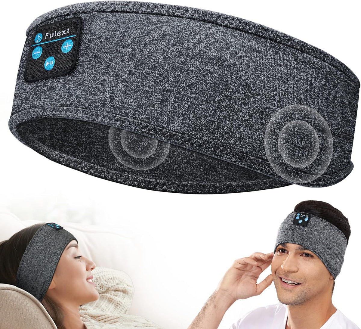 Fulext sleep headphones front view with wireless headband design