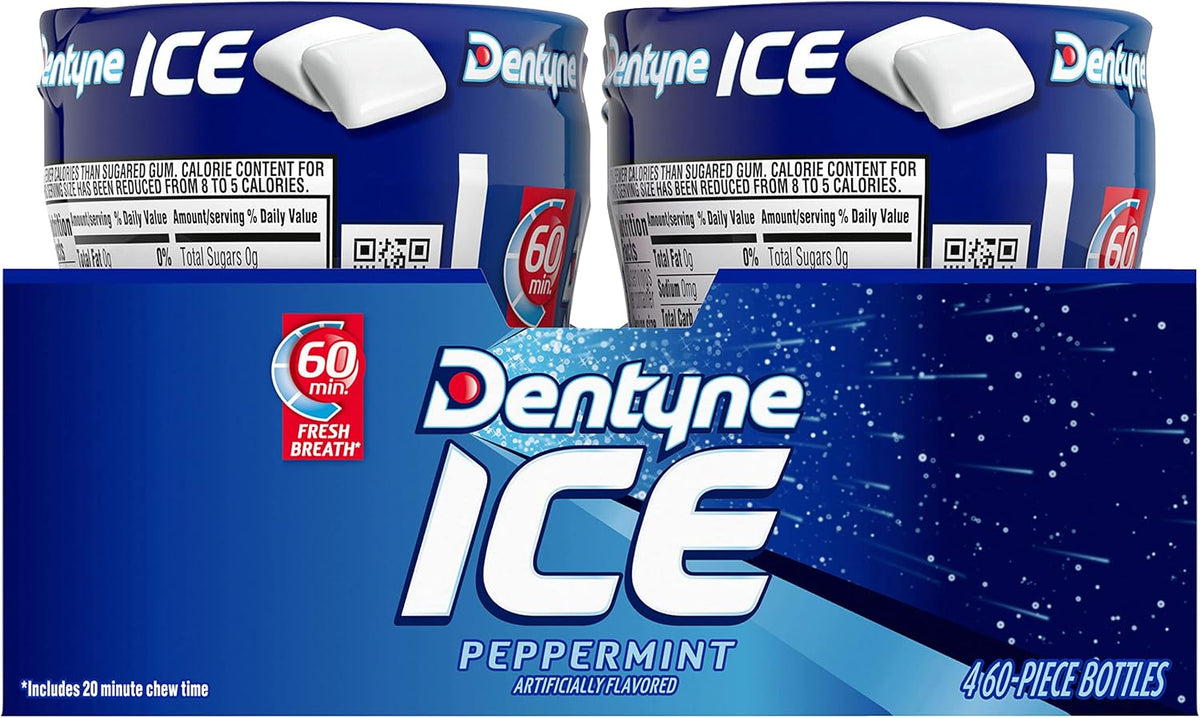 Dentyne Ice Peppermint Sugar Free Gum, 4 Bottles of 60 Pieces (240 Total Pieces) - Image 11