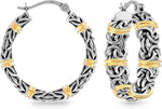 LeCalla sterling silver hoop earrings front view
