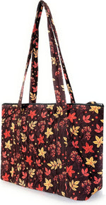 EGFAS quilted tote bag worn on shoulder