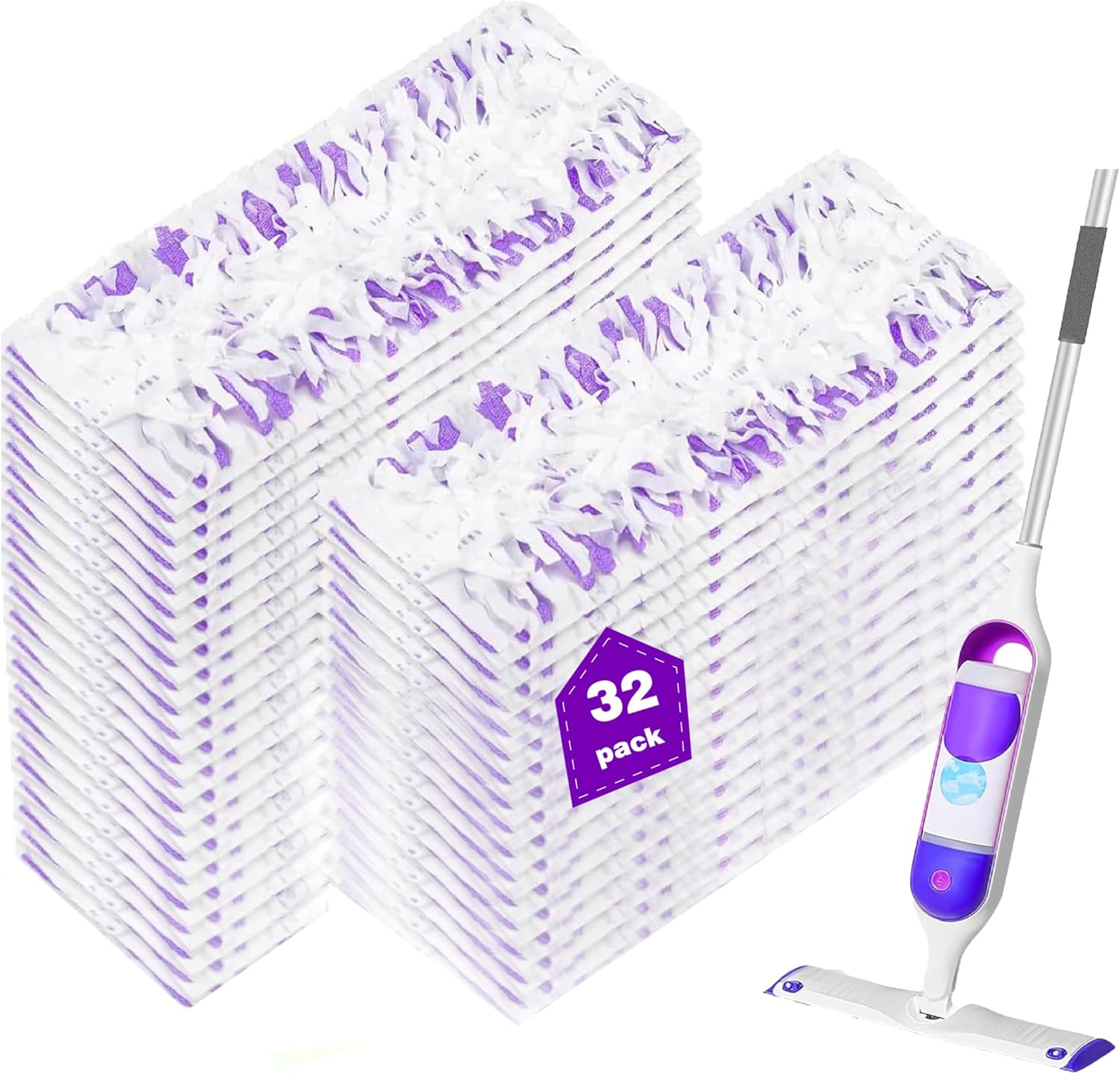 Pure Realm disposable power mop refills 32 count front view packaging
