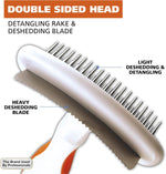 Close up of stainless steel shedding blade on Wahl pet grooming tool