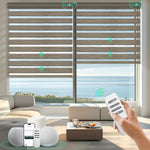 HeyBlinds Motorized Zebra Shades for Indoor Windows, Roller Shades with Customized Size, Electric Cordless Blinds Compatible with Alexa Google Home and Apple Home (Zebra Blinds Fabric Samples) - Image 9