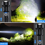 Milaoshu tactical flashlight highlighting the power indicator lights and button interface