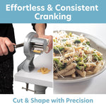 Side angle of manual hand crank pasta shaping tool