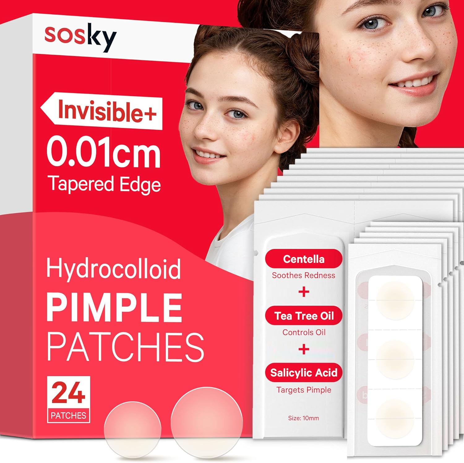 Sosky Pimple Patches hydrocolloid acne sticker front view packaging