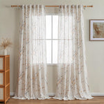 MYSKY HOME 108 inch linen look curtains draped on a window