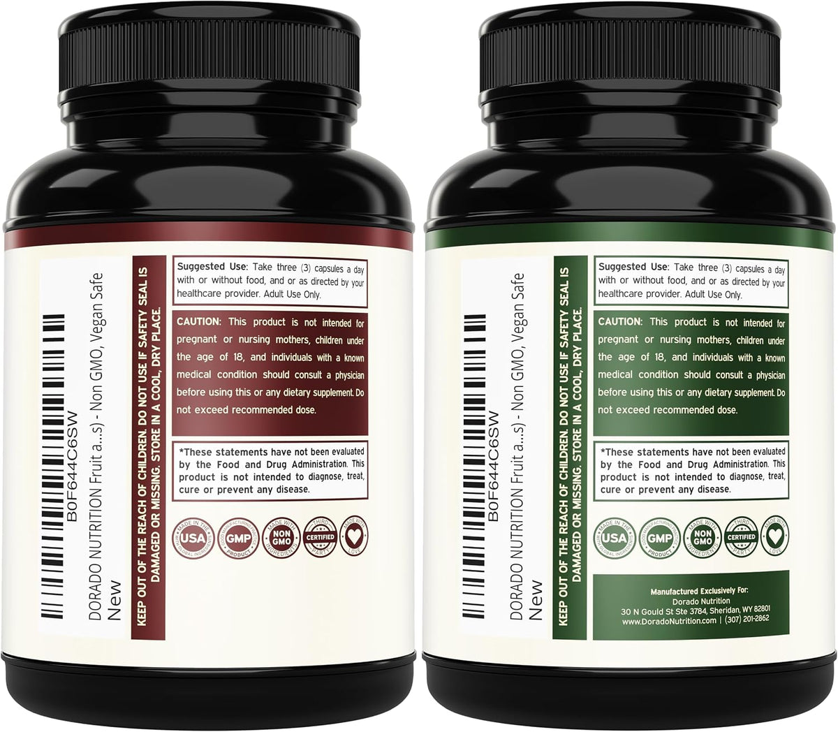 Label details of USA imported Dorado Nutrition superfood capsules