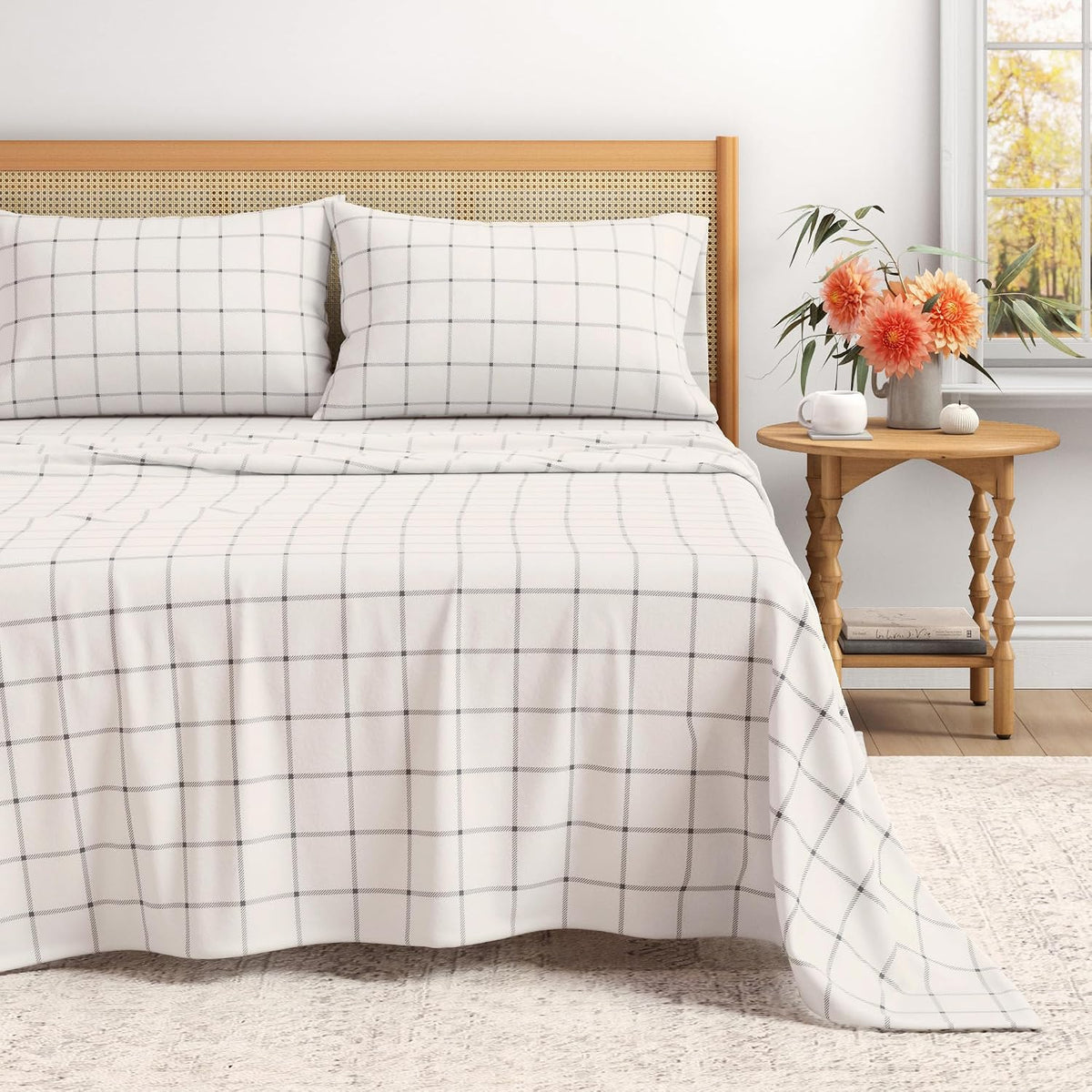 Great Bay Home Flannel Sheet Set Twin Size - 100% Turkish Cotton, Double-Brushed, Winter Bed Sheets - Ultra-Soft, Cozy, 3-Piece Bedding Set (Winter White) - Image 12