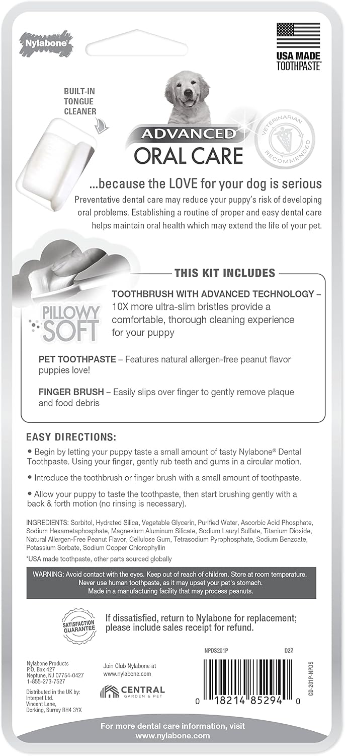 Nylabone dental kit back packaging details
