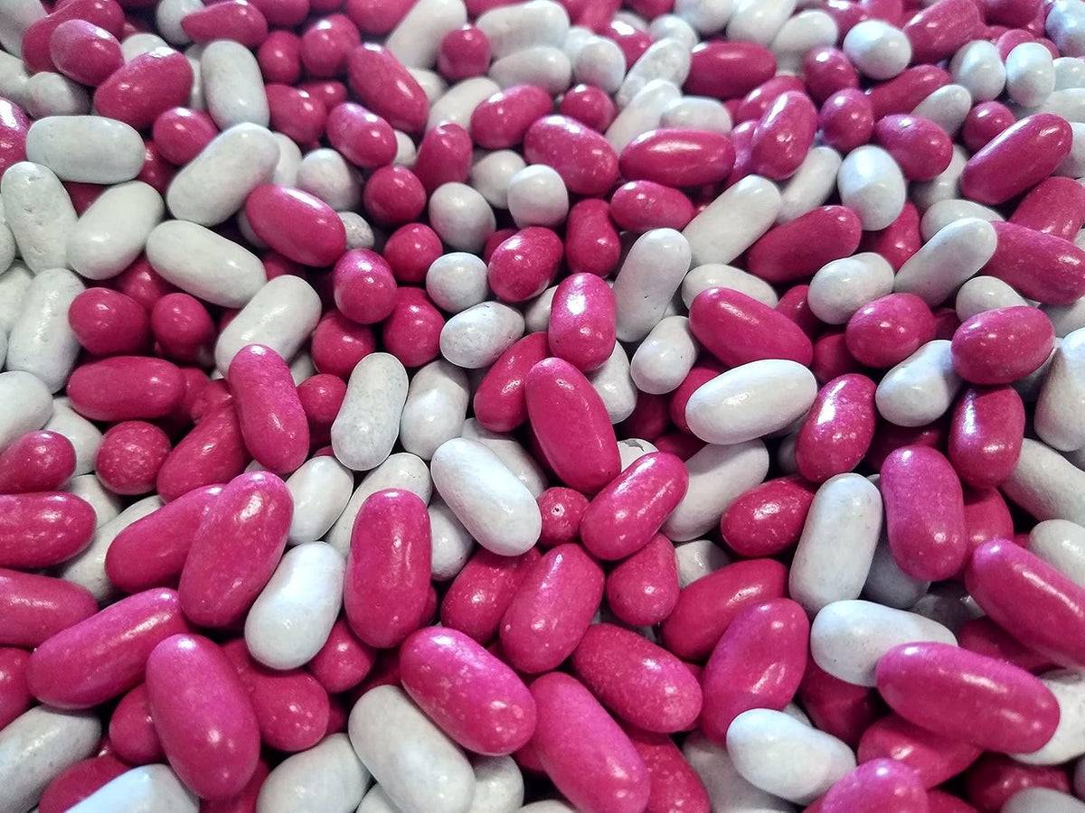 Fresh bulk bag of imported USA licorice candy pastels packaging detail