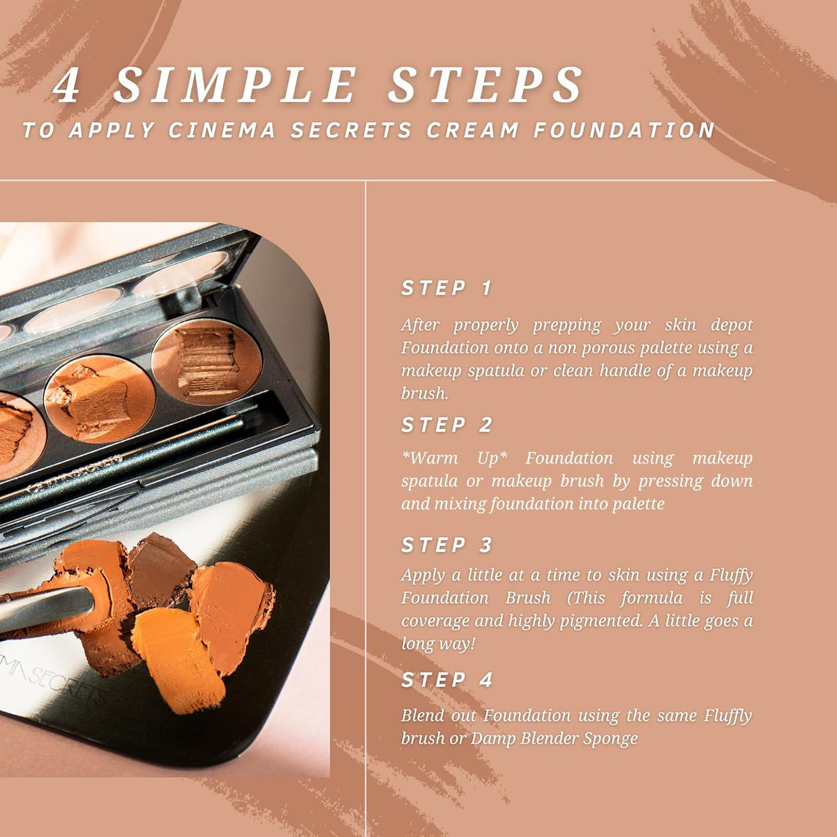 Cinema Secrets Ultimate Foundation applied with makeup sponge