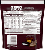 Close-up of individually wrapped sugar-free Hershey's dark chocolate bars and Reese's peanut butter cups