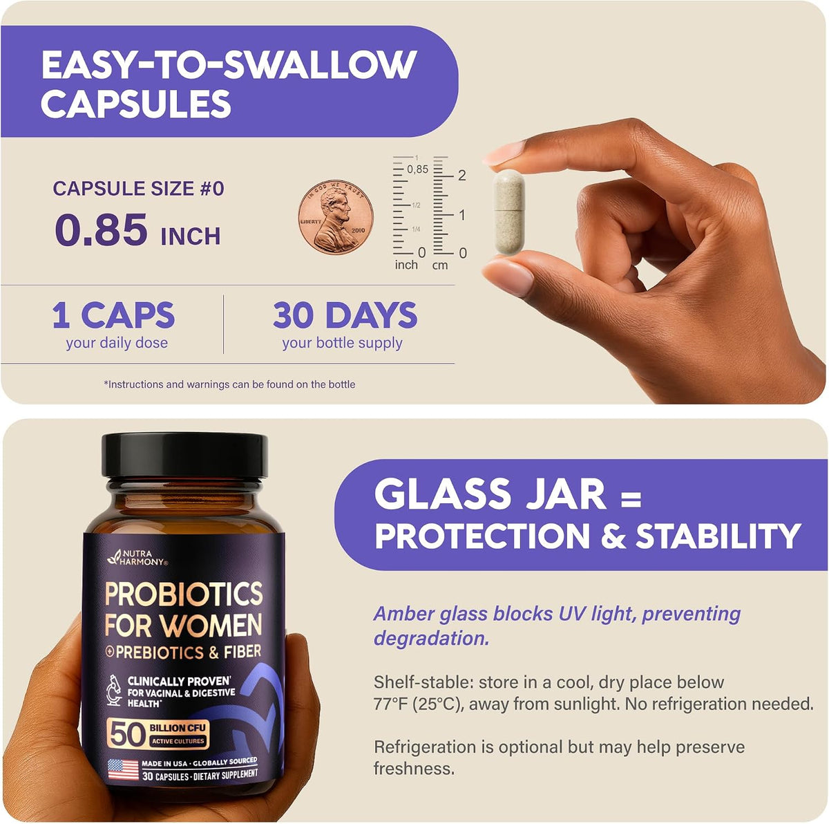 Probiotics for Women 50 Billion CFU - Vaginal Probiotics Clinically Proven for Yeast & pH Balance - Digestion & Bloating Relief - 8 Strains + Prebiotics - Delay Release - Lab Tested, 30 Capsules - Image 10