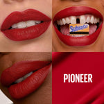 Maybelline Pioneer liquid lipstick shade swatch on hand