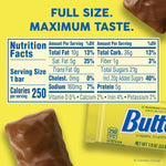 Authentic USA imported Butterfinger 1.9 Ounce candy bar crispety peanut butter core close up