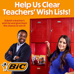 BIC yellow highlighters showing chisel tip design for broad and fine lines