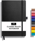 RICCO BELLO Lined Journal Notebook, Grey, 5.7 x 8.4-Inches | Faux Leather Hardcover, Pen Holder, College Ruled, 96 Sheets / 192 Pages, For Work & Notes - Image 14