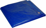 Dry Top poly tarp front view showing blue waterproof sheet.