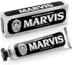 Marvis Amarelli Licorice Mint Toothpaste compact travel size packaging details.