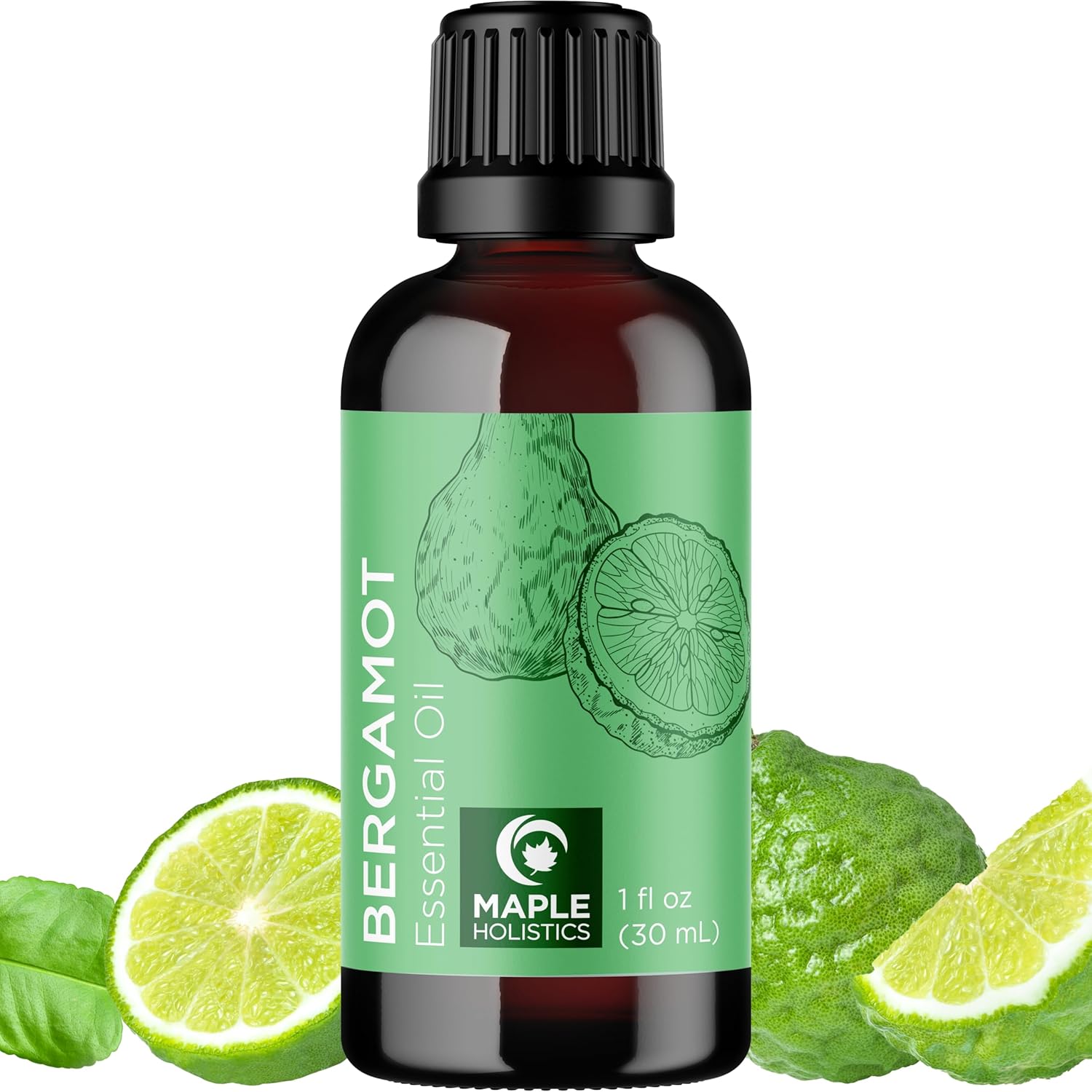 Bergamot Essential Oil for Diffuser Aromatherapy - 100% Pure Citrus Bergamot Oil for Hair Skin and Nails Plus Undiluted Relaxing Aromatherapy Essential Oil for Diffusers Baths and Topical Uses 1oz - Image 1