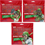 Back label information on the Big League Chew original bubble gum three pack showing ingredients.