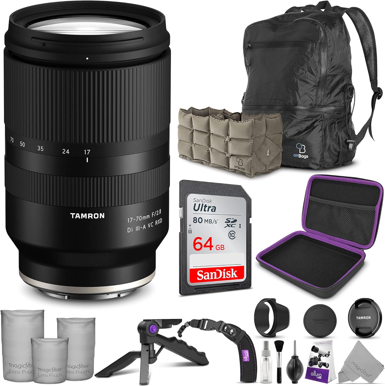 Tamron 17-70mm f/2.8 lens for Sony E mount front view showing optical glass element