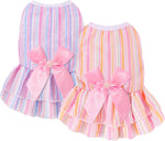 Dog Dress, Cute Pet Princess Dresses with Bright Color Design, Sweet Bowknot, Dog Clothes for Small Dogs Girl, Breathable & Lightweight, for Spring Summer, 2 Pack (Pink Purple, XX-Small) - Image 12