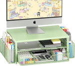 OPNICE computer monitor stand riser front view in green color