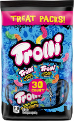 Trolli Mini Sour Brite Crawlers Candy, Cherry-Lemon, Strawberry-Grape & Orange-Lime, Sweet and Sour, Gummy Worms, 18 oz (30 ct) - Image 10