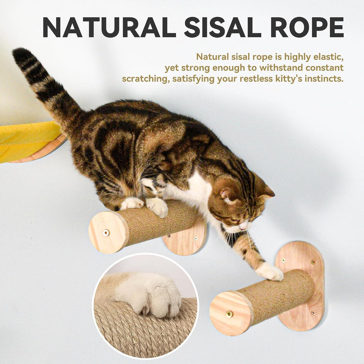 Crescent moon cat hammock wood construction