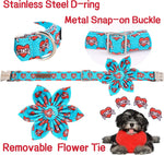 Unique Style Paws blue heart collar flat lay