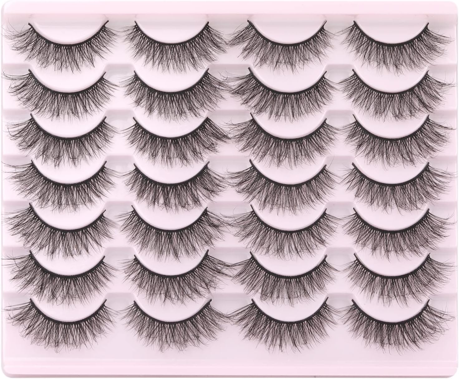 Mink Lashes Fluffy Natural Wispy Eyelashes Cat Eye Soft Volume Lashes Pack Handmade Reusable Fake Eyelashes - Image 1