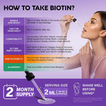 Liquid biotin and collagen 4 fluid ounces bottle lifestyle view